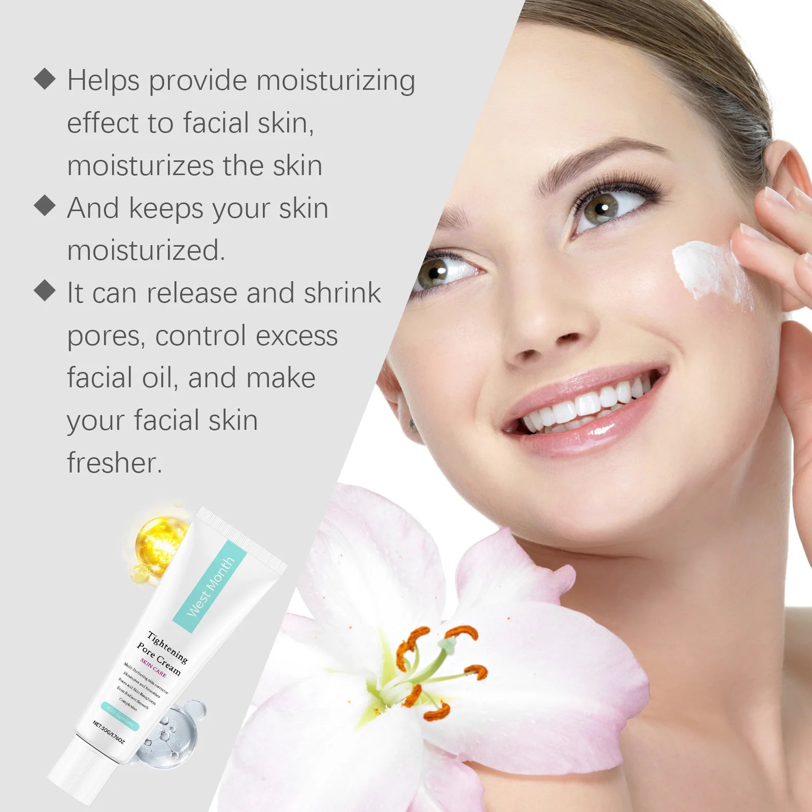 West&Month Pore Tightening Cream 50g – Oil Control & Brightening