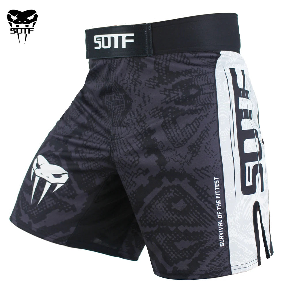 SOTF Snake Scale MMA Shorts – Breathable Muay Thai & Boxing