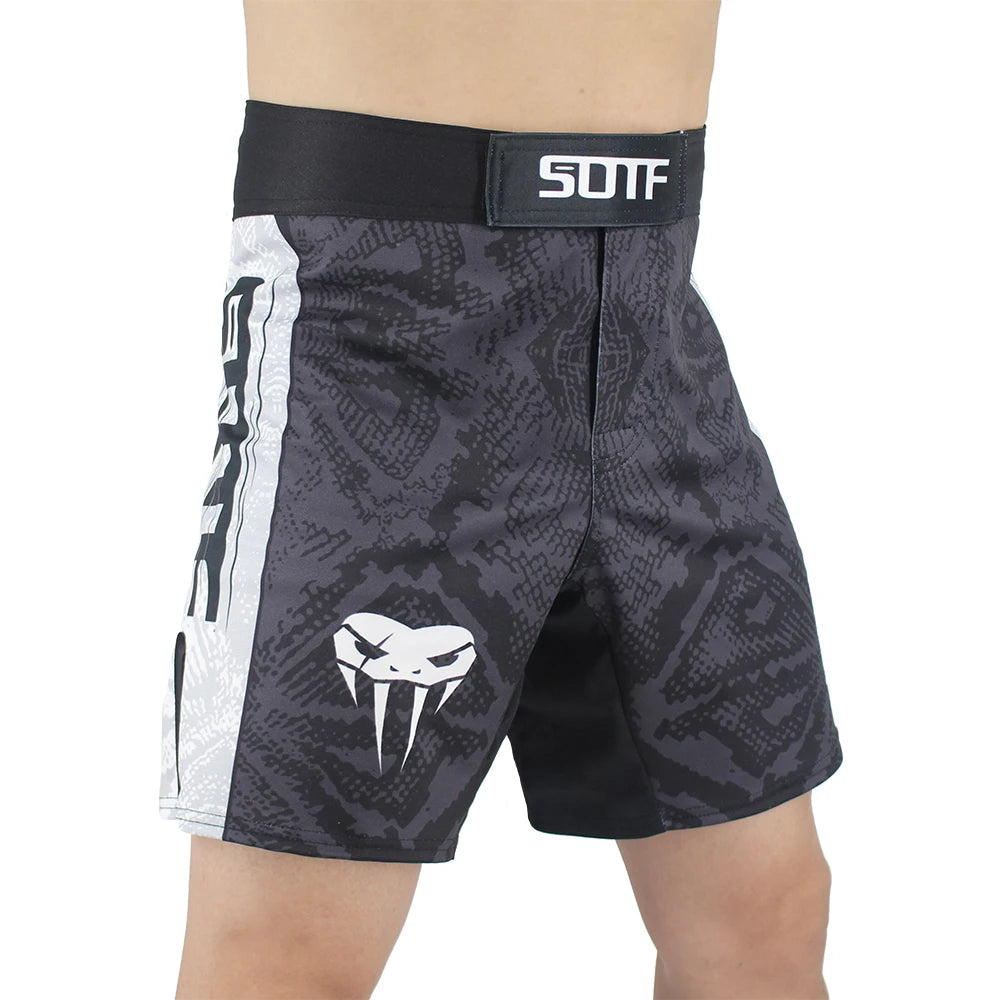 SOTF Snake Scale MMA Shorts – Breathable Muay Thai & Boxing
