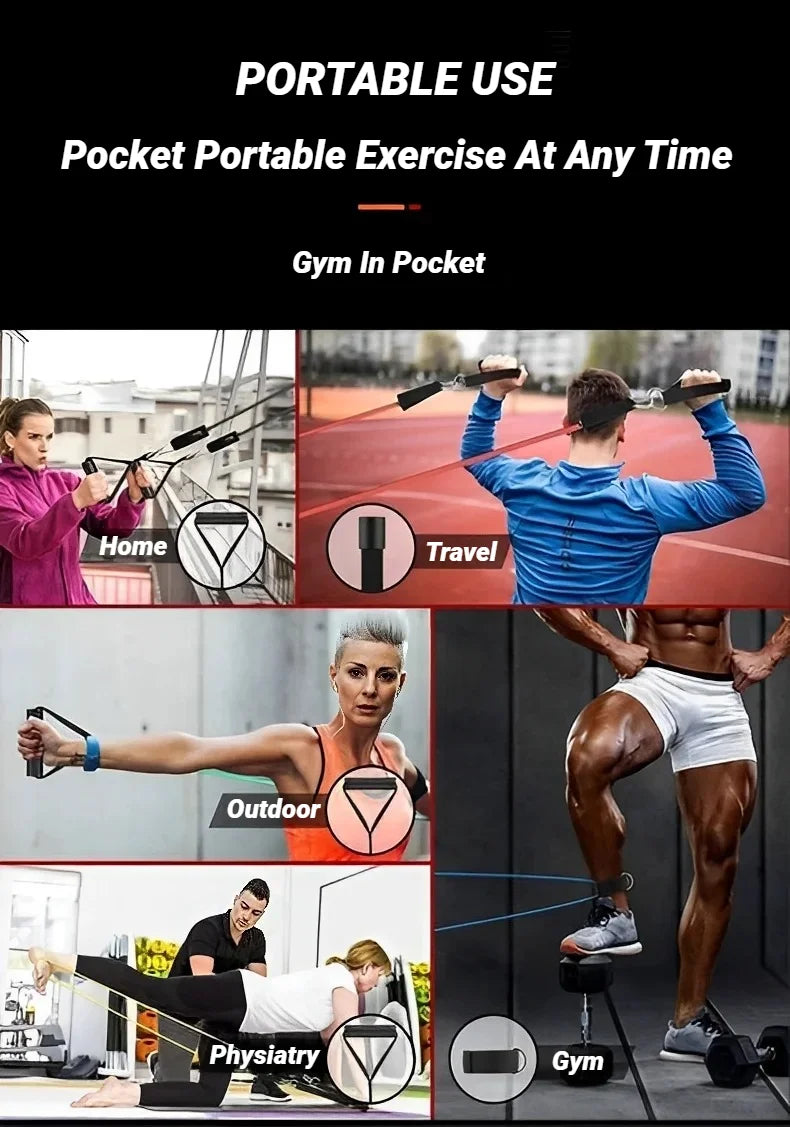 11pcs Resistance Bands Set – Portable Fitness Equipment