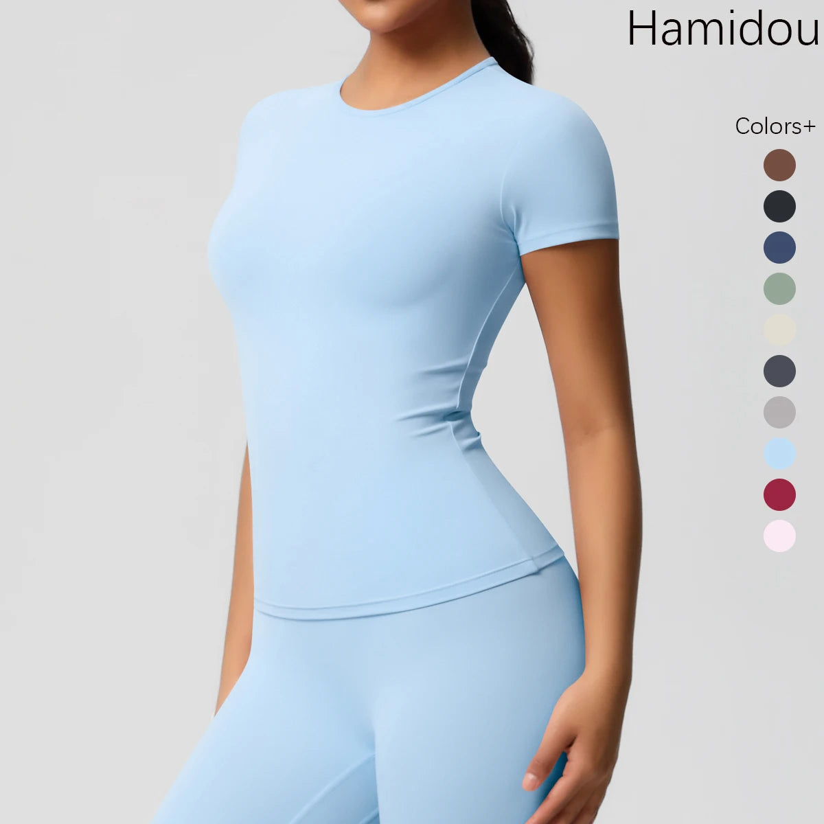 Women’s High-Elastic Sports Top – Breathable Gym & Workout Tee