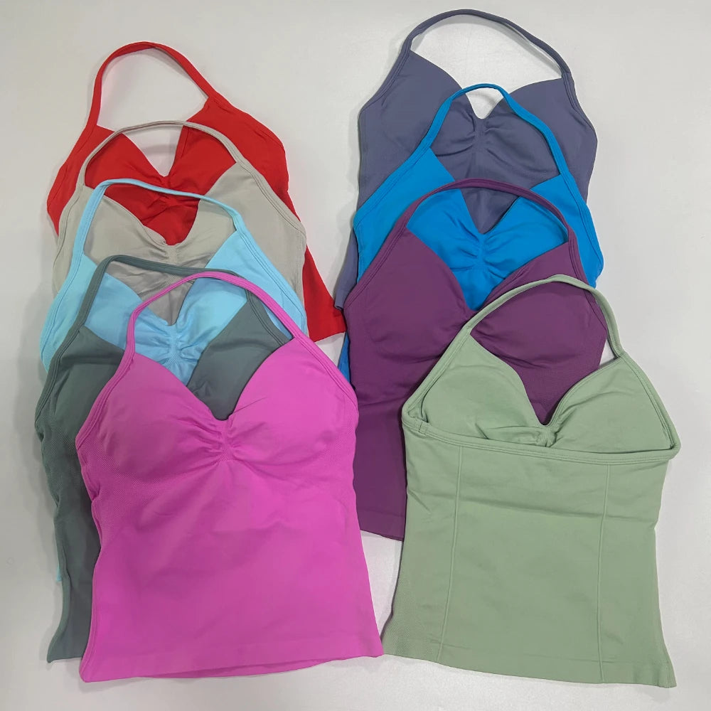 2-Piece Women’s Seamless Gym Set – Tank Top & Scrunch Shorts