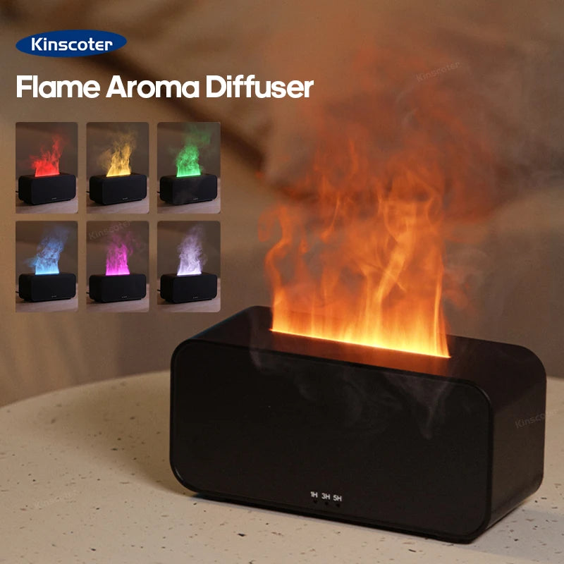 Aroma Diffuser with Colorful Flame – Ultrasonic Cool Mist Humidifier