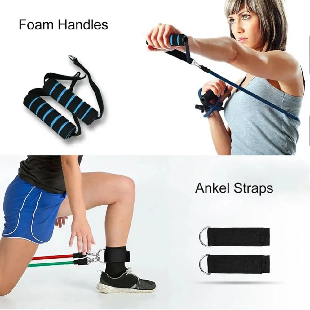 11pcs Resistance Bands Set – Fitness & Workout Kit