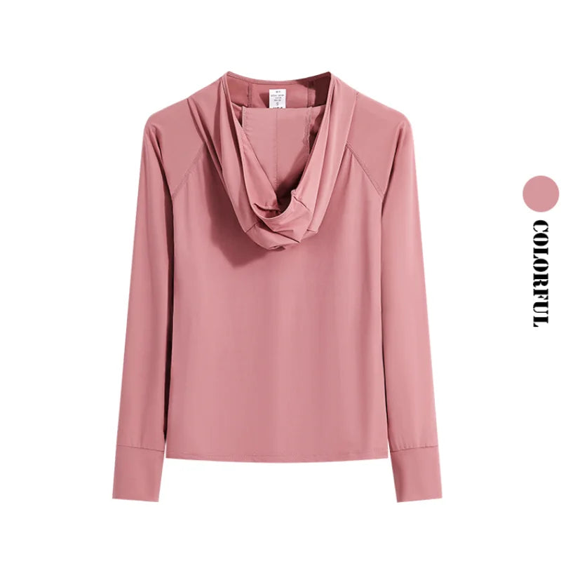 DRUR Women’s Yoga Hoodie – Lightweight Long-Sleeve Fitness Top