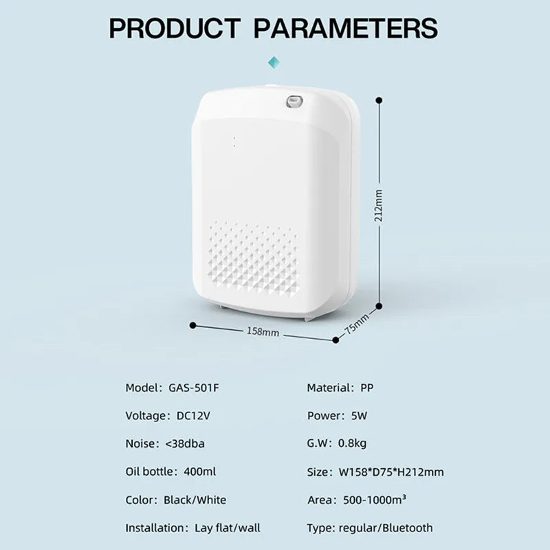 Smart Bluetooth Aroma Diffuser – 500m³ Coverage