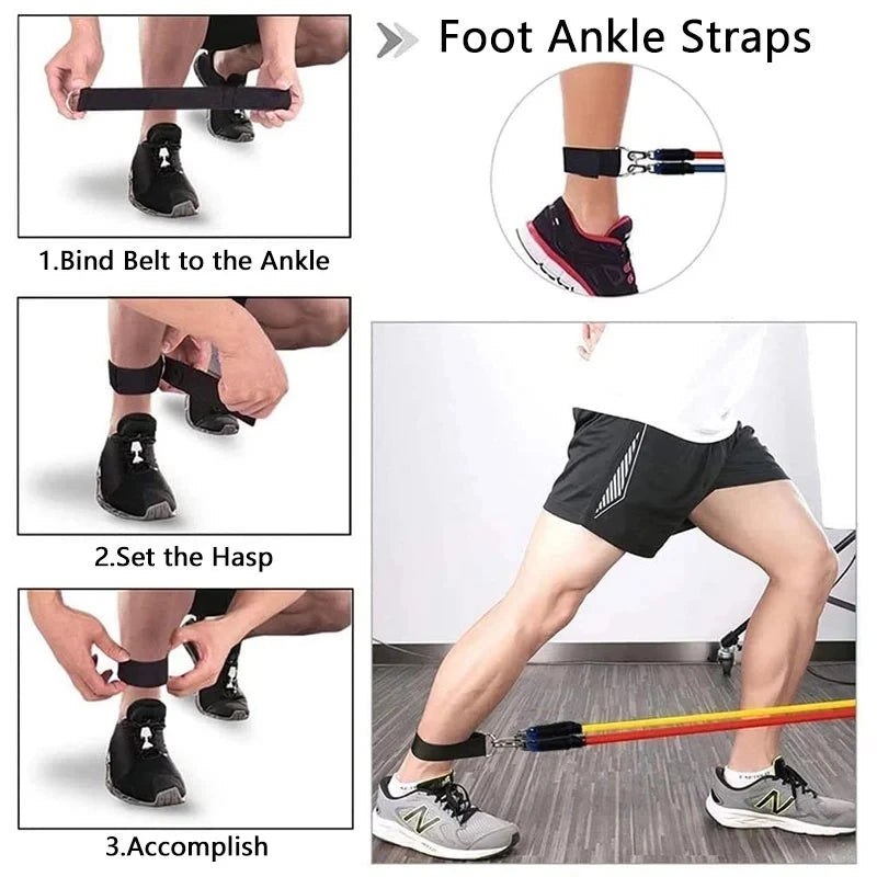 11pcs Resistance Bands Set – Fitness & Workout Kit