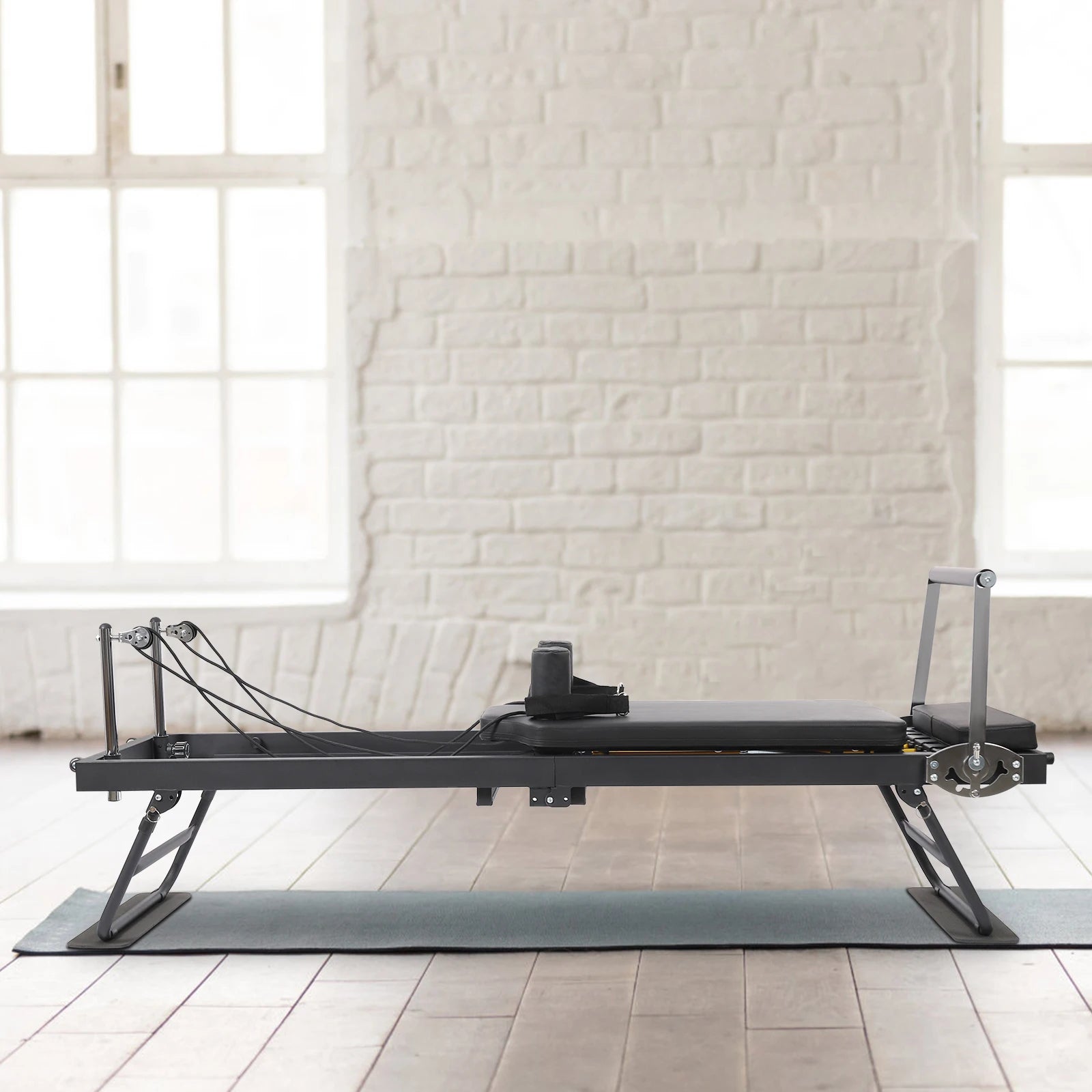 Foldable Pilates Reformer – Steel Yoga Fitness Machine, 197×57×72.5cm