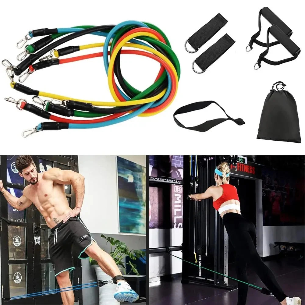 11pcs Resistance Bands Set – Fitness & Workout Kit