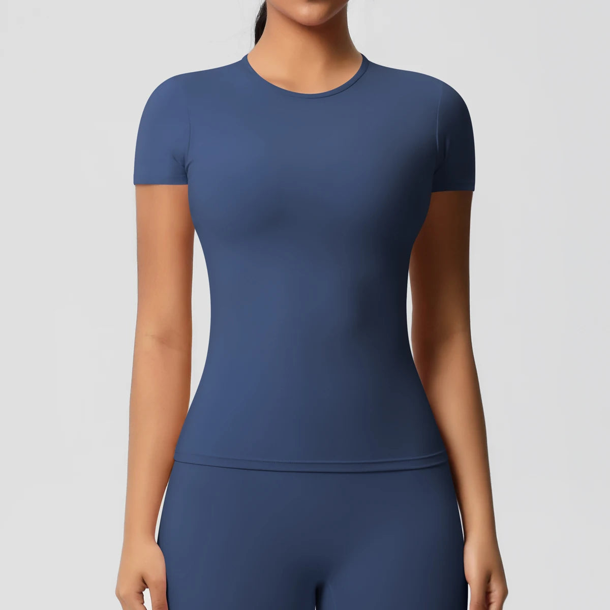 Women’s High-Elastic Sports Top – Breathable Gym & Workout Tee