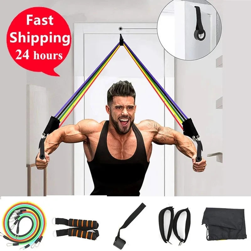11pcs Resistance Bands Set – Fitness & Workout Kit