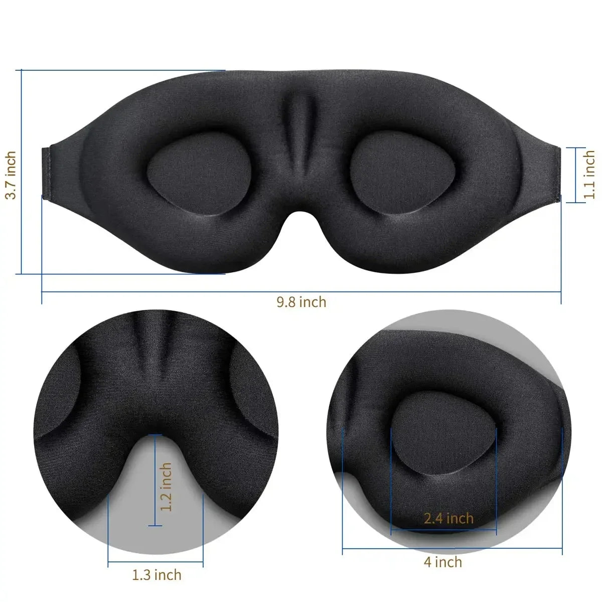 3D Contoured Eye Mask – Light-Blocking Sleep Blindfold