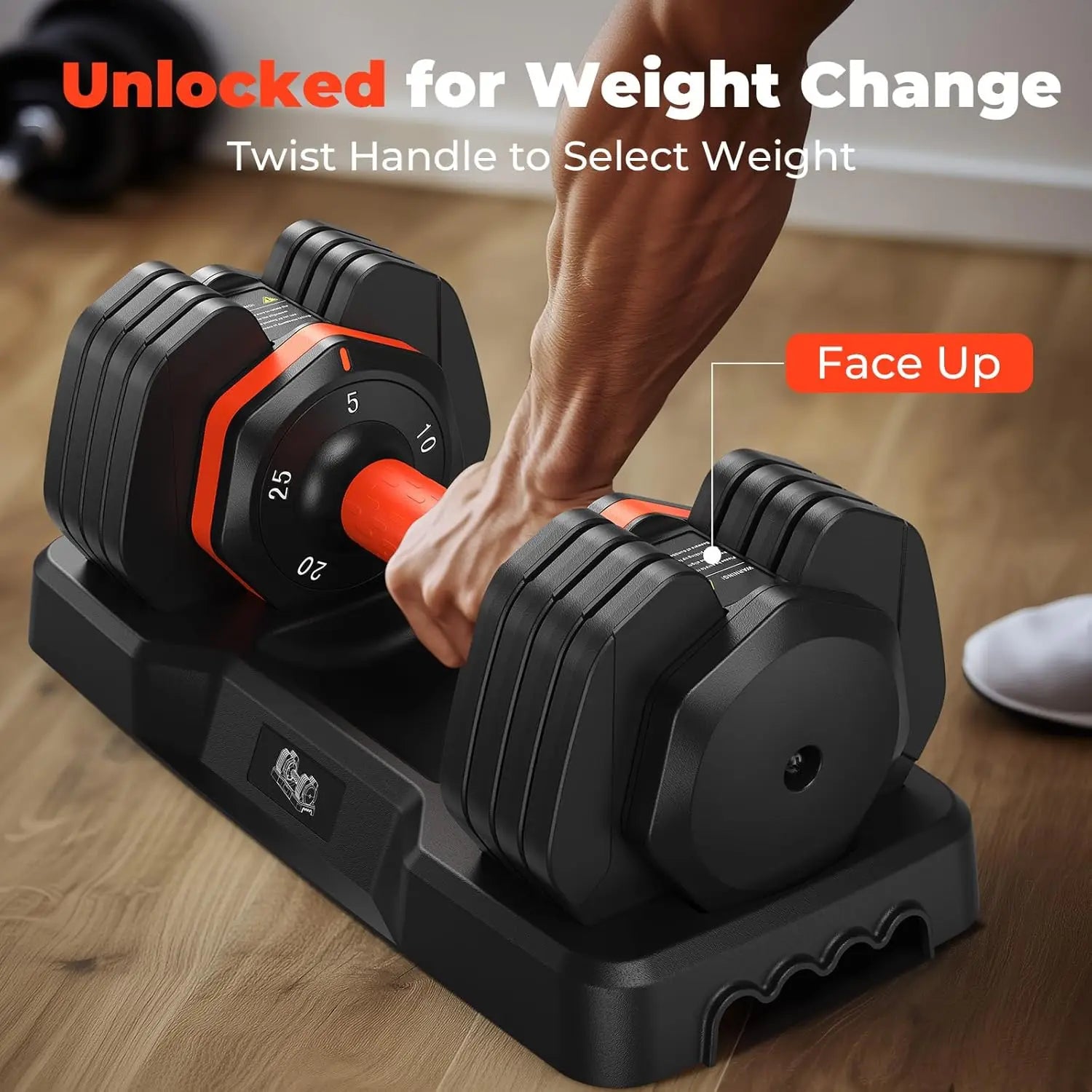 Adjustable Dumbbell Set – 25LB with Anti-Slip Handle