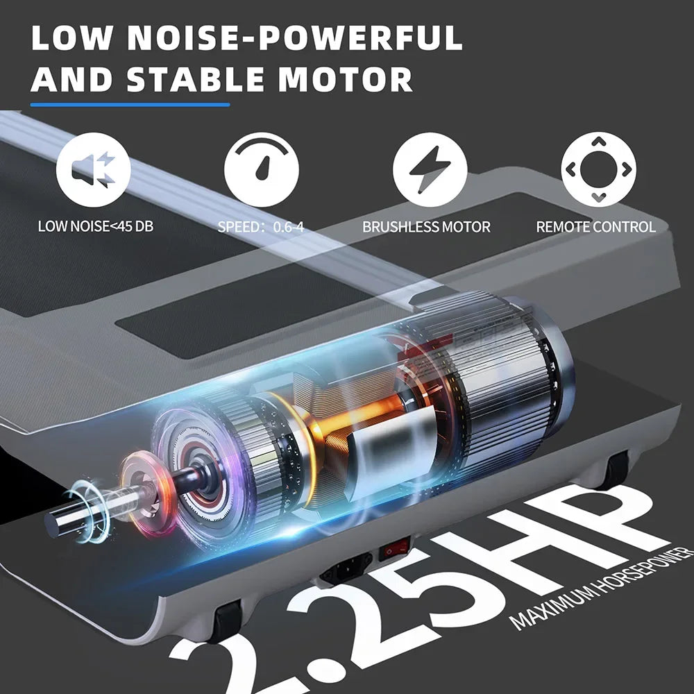 High-Efficiency Brushless Motor Treadmill – LED Display, 275lbs Capacity