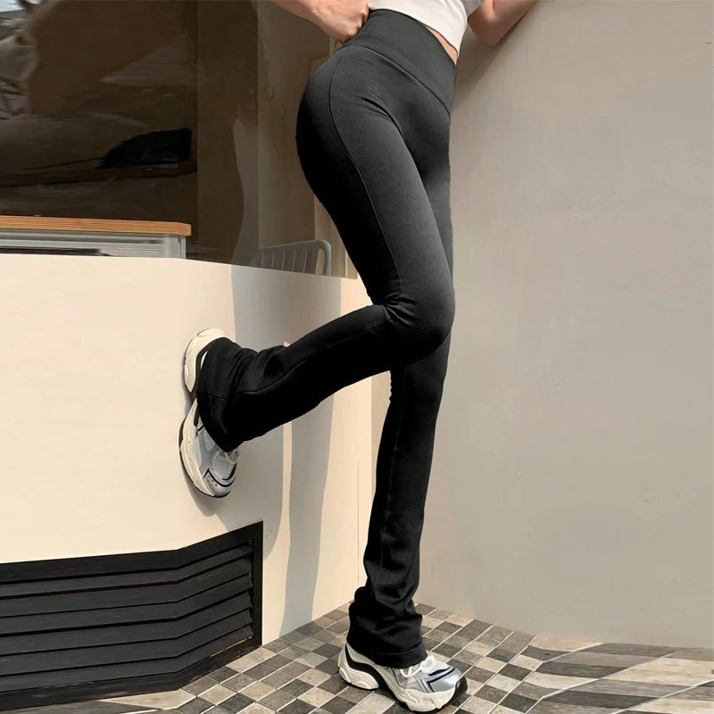 High-Waist Seamless Compression Leggings – Lifting & Flared Yoga Pants