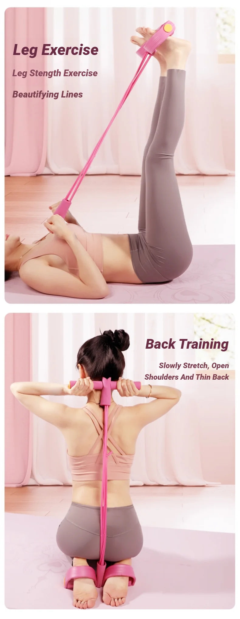 4-Tube Fitness Tensioner – Yoga & Ab Strength Trainer