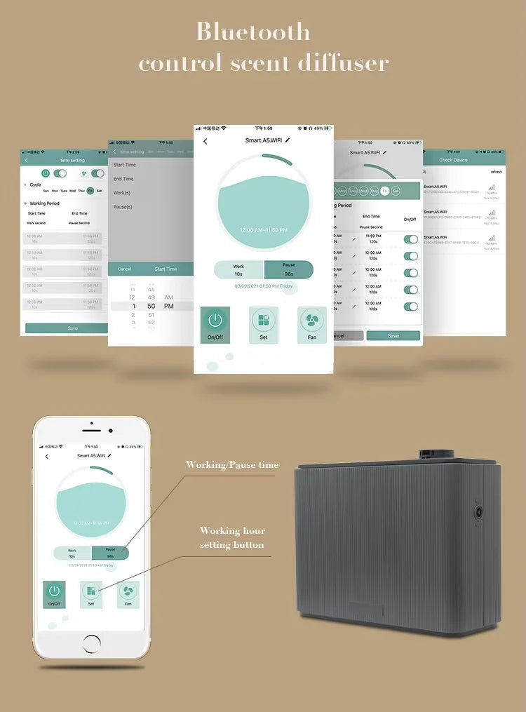 NAMSTE 4000m³ Smart Fragrance Diffuser – HVAC & Home Use