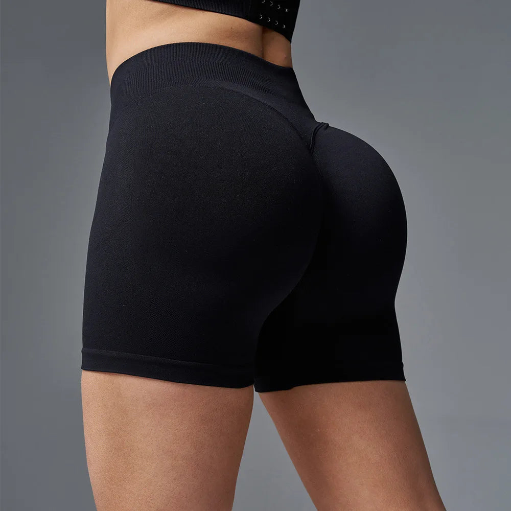 Seamless High-Waist Fitness Shorts – Hip-Lifting & Stretchy