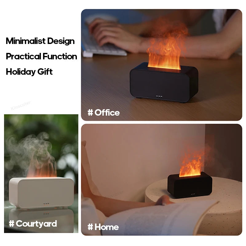 Aroma Diffuser with Colorful Flame – Ultrasonic Cool Mist Humidifier