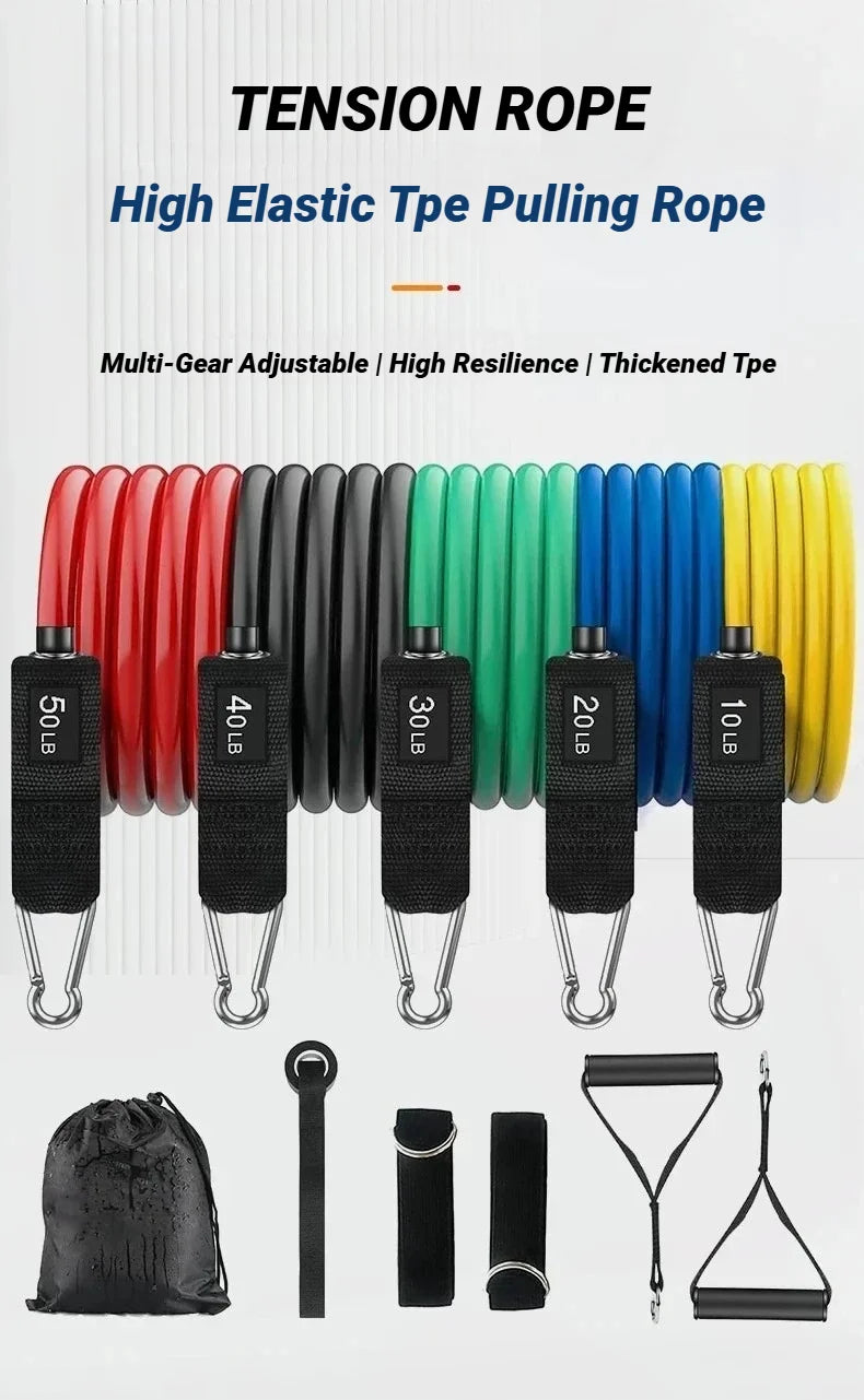 11pcs Resistance Bands Set – Portable Fitness Equipment