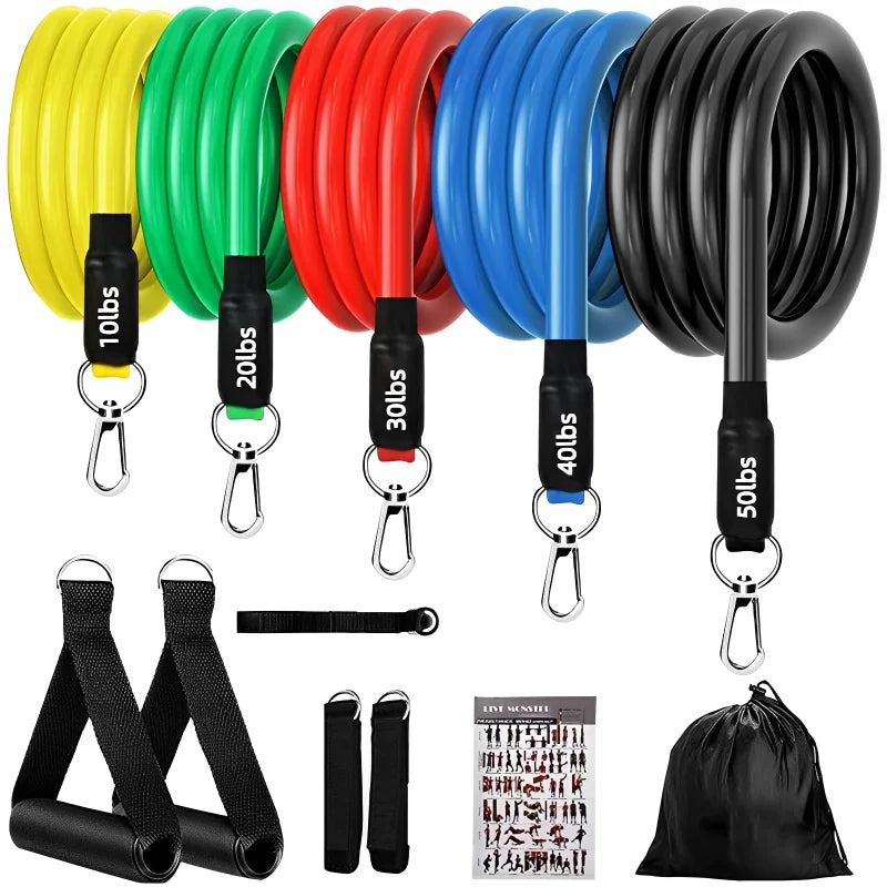 11pcs Resistance Bands Set – Portable Fitness Equipment