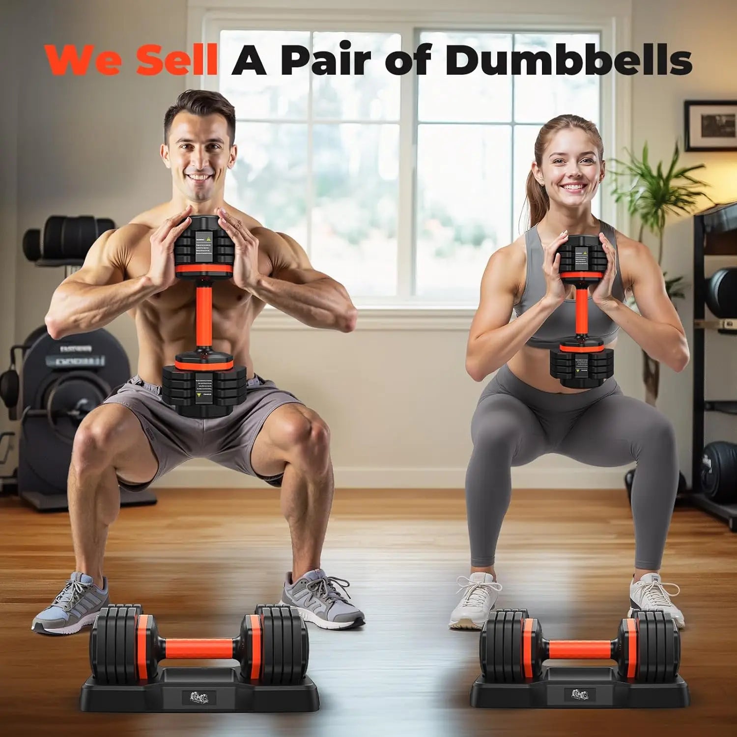 Adjustable Dumbbell Set – 25LB with Anti-Slip Handle