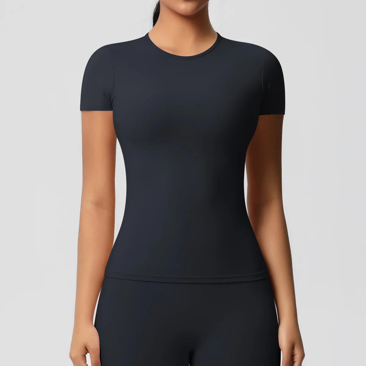 Women’s High-Elastic Sports Top – Breathable Gym & Workout Tee